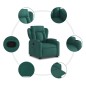 vidaXL Sillón reclinable elevable tela verde oscuro vidaXL Sillón reclinable elevable tela verde oscuro
