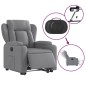 vidaXL Sillón eléctrico reclinable elevable de tela gris claro vidaXL Sillón eléctrico reclinable elevable de tela gris claro