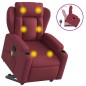 vidaXL Sillón reclinable de masaje elevable tela rojo tinto vidaXL Sillón reclinable de masaje elevable tela rojo tinto