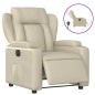 vidaXL Sillón reclinable eléctrico de cuero sintético crema vidaXL Sillón reclinable eléctrico de cuero sintético crema