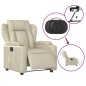 vidaXL Sillón reclinable eléctrico de cuero sintético crema vidaXL Sillón reclinable eléctrico de cuero sintético crema