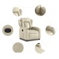 vidaXL Sillón reclinable eléctrico de cuero sintético crema vidaXL Sillón reclinable eléctrico de cuero sintético crema