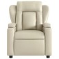 vidaXL Sillón reclinable eléctrico de cuero sintético crema vidaXL Sillón reclinable eléctrico de cuero sintético crema