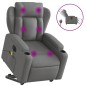 vidaXL Sillón de masaje eléctrico reclinable elevable tela gris oscuro vidaXL Sillón de masaje eléctrico reclinable elevable tela gris oscuro