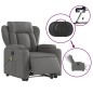 vidaXL Sillón de masaje eléctrico reclinable elevable tela gris oscuro vidaXL Sillón de masaje eléctrico reclinable elevable tela gris oscuro