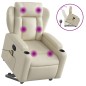 vidaXL Sillón reclinable de masaje de pie cuero artificial color crema vidaXL Sillón reclinable de masaje de pie cuero artificial color crema