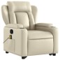 vidaXL Sillón reclinable de masaje de pie cuero artificial color crema vidaXL Sillón reclinable de masaje de pie cuero artificial color crema