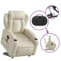 vidaXL Sillón reclinable de masaje de pie cuero artificial color crema vidaXL Sillón reclinable de masaje de pie cuero artificial color crema