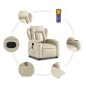 vidaXL Sillón reclinable de masaje de pie cuero artificial color crema vidaXL Sillón reclinable de masaje de pie cuero artificial color crema