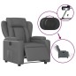 vidaXL Sillón reclinable eléctrico de cuero sintético gris vidaXL Sillón reclinable eléctrico de cuero sintético gris