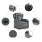 vidaXL Sillón reclinable eléctrico de cuero sintético gris vidaXL Sillón reclinable eléctrico de cuero sintético gris