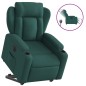 vidaXL Sillón eléctrico reclinable elevable de tela verde oscuro vidaXL Sillón eléctrico reclinable elevable de tela verde oscuro