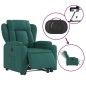vidaXL Sillón eléctrico reclinable elevable de tela verde oscuro vidaXL Sillón eléctrico reclinable elevable de tela verde oscuro
