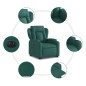 vidaXL Sillón eléctrico reclinable elevable de tela verde oscuro vidaXL Sillón eléctrico reclinable elevable de tela verde oscuro