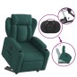 vidaXL Sillón eléctrico reclinable elevable de tela verde oscuro vidaXL Sillón eléctrico reclinable elevable de tela verde oscuro