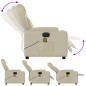 vidaXL Sillón de masaje reclinable eléctrico cuero sintético crema vidaXL Sillón de masaje reclinable eléctrico cuero sintético crema