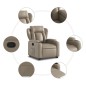 vidaXL Sillón reclinable elevable cuero artificial color capuchino vidaXL Sillón reclinable elevable cuero artificial color capuchino