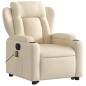 vidaXL Sillón de masaje eléctrico reclinable elevable tela crema vidaXL Sillón de masaje eléctrico reclinable elevable tela crema