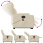 vidaXL Sillón de masaje eléctrico reclinable elevable tela crema vidaXL Sillón de masaje eléctrico reclinable elevable tela crema
