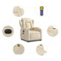 vidaXL Sillón de masaje eléctrico reclinable elevable tela crema vidaXL Sillón de masaje eléctrico reclinable elevable tela crema