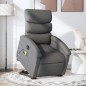 vidaXL Sillón de masaje eléctrico reclinable elevable tela gris oscuro vidaXL Sillón de masaje eléctrico reclinable elevable tela gris oscuro