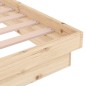 vidaXL Estructura de cama de matrimonio madera maciza 135x190 cm vidaXL Estructura de cama de matrimonio madera maciza 135x190 cm