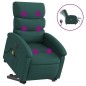 vidaXL Sillón masaje eléctrico reclinable elevable tela verde oscuro vidaXL Sillón masaje eléctrico reclinable elevable tela verde oscuro