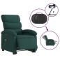 vidaXL Sillón masaje eléctrico reclinable elevable tela verde oscuro vidaXL Sillón masaje eléctrico reclinable elevable tela verde oscuro
