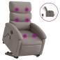 vidaXL Sillón de masaje eléctrico reclinable elevable tela taupé