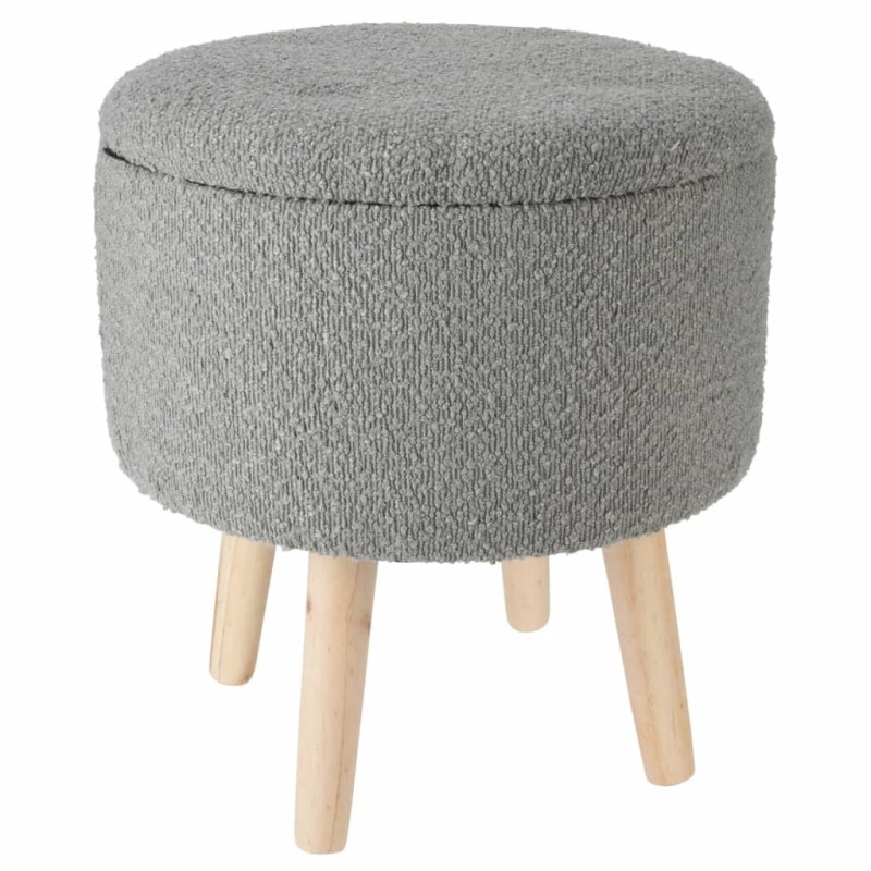 Home&Styling Taburete con almacenaje gris claro Ø35x40 cm Home&Styling Taburete con almacenaje gris claro Ø35x40 cm