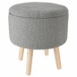 Home&Styling Taburete con almacenaje gris claro Ø35x40 cm Home&Styling Taburete con almacenaje gris claro Ø35x40 cm