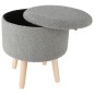 Home&Styling Taburete con almacenaje gris claro Ø35x40 cm Home&Styling Taburete con almacenaje gris claro Ø35x40 cm