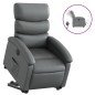 vidaXL Sillón reclinable elevable eléctrico de cuero sintético gris