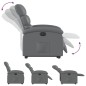 vidaXL Sillón reclinable elevable eléctrico de cuero sintético gris