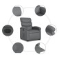 vidaXL Sillón reclinable elevable eléctrico de cuero sintético gris