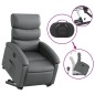 vidaXL Sillón reclinable elevable eléctrico de cuero sintético gris