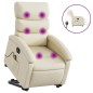 vidaXL Sillón de masaje elevable eléctrico cuero sintético crema vidaXL Sillón de masaje elevable eléctrico cuero sintético crema