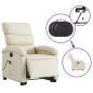 vidaXL Sillón de masaje elevable eléctrico cuero sintético crema vidaXL Sillón de masaje elevable eléctrico cuero sintético crema