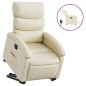 vidaXL Sillón reclinable elevable eléctrico de cuero sintético crema vidaXL Sillón reclinable elevable eléctrico de cuero sintético crema