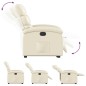 vidaXL Sillón reclinable elevable eléctrico de cuero sintético crema vidaXL Sillón reclinable elevable eléctrico de cuero sintético crema