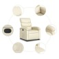 vidaXL Sillón reclinable elevable eléctrico de cuero sintético crema vidaXL Sillón reclinable elevable eléctrico de cuero sintético crema