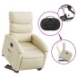 vidaXL Sillón reclinable elevable eléctrico de cuero sintético crema vidaXL Sillón reclinable elevable eléctrico de cuero sintético crema