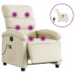 vidaXL Sillón de masaje reclinable eléctrico cuero sintético crema vidaXL Sillón de masaje reclinable eléctrico cuero sintético crema