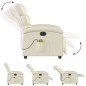 vidaXL Sillón de masaje reclinable eléctrico cuero sintético crema vidaXL Sillón de masaje reclinable eléctrico cuero sintético crema