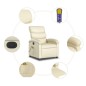 vidaXL Sillón de masaje reclinable eléctrico cuero sintético crema vidaXL Sillón de masaje reclinable eléctrico cuero sintético crema