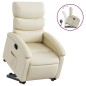 vidaXL Sillón reclinable elevable cuero artificial color crema vidaXL Sillón reclinable elevable cuero artificial color crema