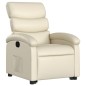 vidaXL Sillón reclinable elevable cuero artificial color crema vidaXL Sillón reclinable elevable cuero artificial color crema