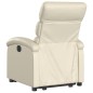 vidaXL Sillón reclinable elevable cuero artificial color crema vidaXL Sillón reclinable elevable cuero artificial color crema