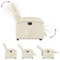 vidaXL Sillón reclinable elevable cuero artificial color crema vidaXL Sillón reclinable elevable cuero artificial color crema