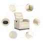 vidaXL Sillón reclinable elevable cuero artificial color crema vidaXL Sillón reclinable elevable cuero artificial color crema